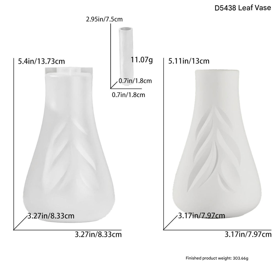 My Store Silicon Mould Leaf Vase Mould