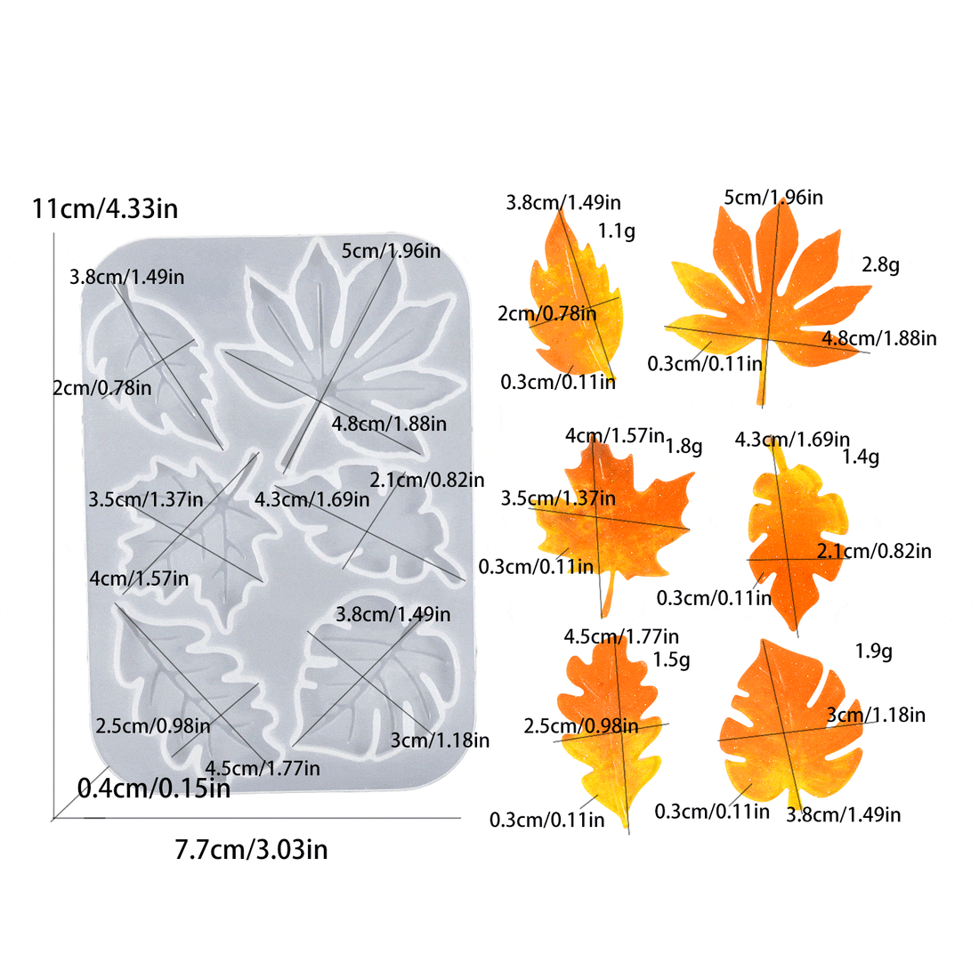My Store Silicon Mould 6 Cavity Jewellery & Keychain Mould