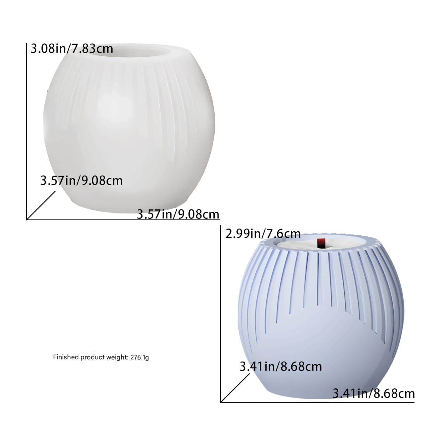My Store Silicon Mould Vertical Striped Spherical Candle & Planter Mould