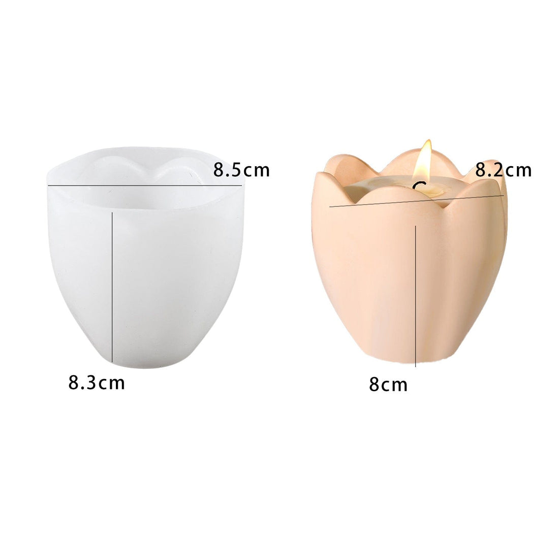 My Store Silicon Mould 6 Patel Flower Candle Jar Mould
