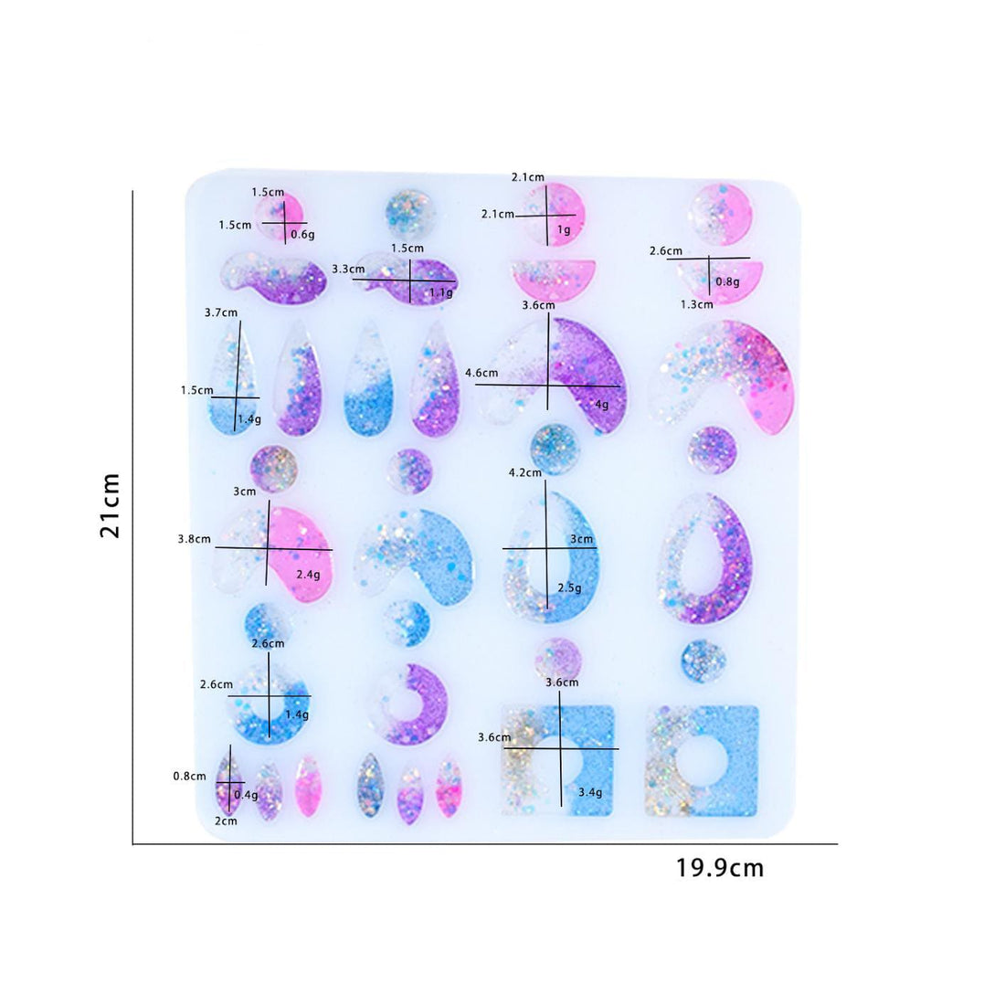 My Store Silicon Mould 36 Cavity Earring & Pendant Mould