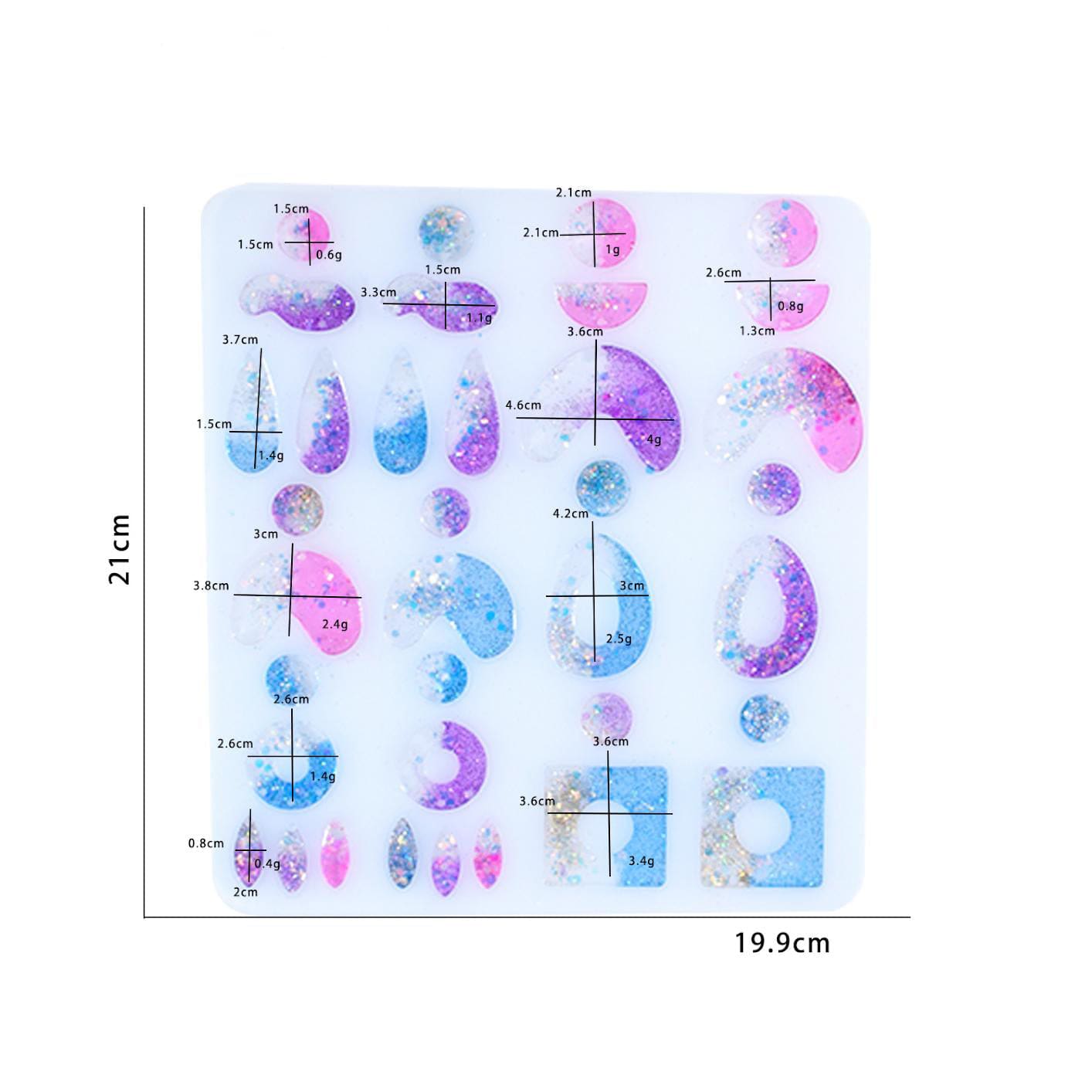My Store Silicon Mould 36 Cavity Earring & Pendant Mould