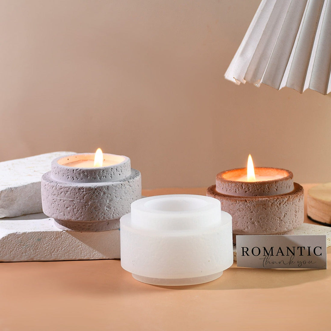 My Store Silicon Mould Cement Cylindrical Candle Cup Mould