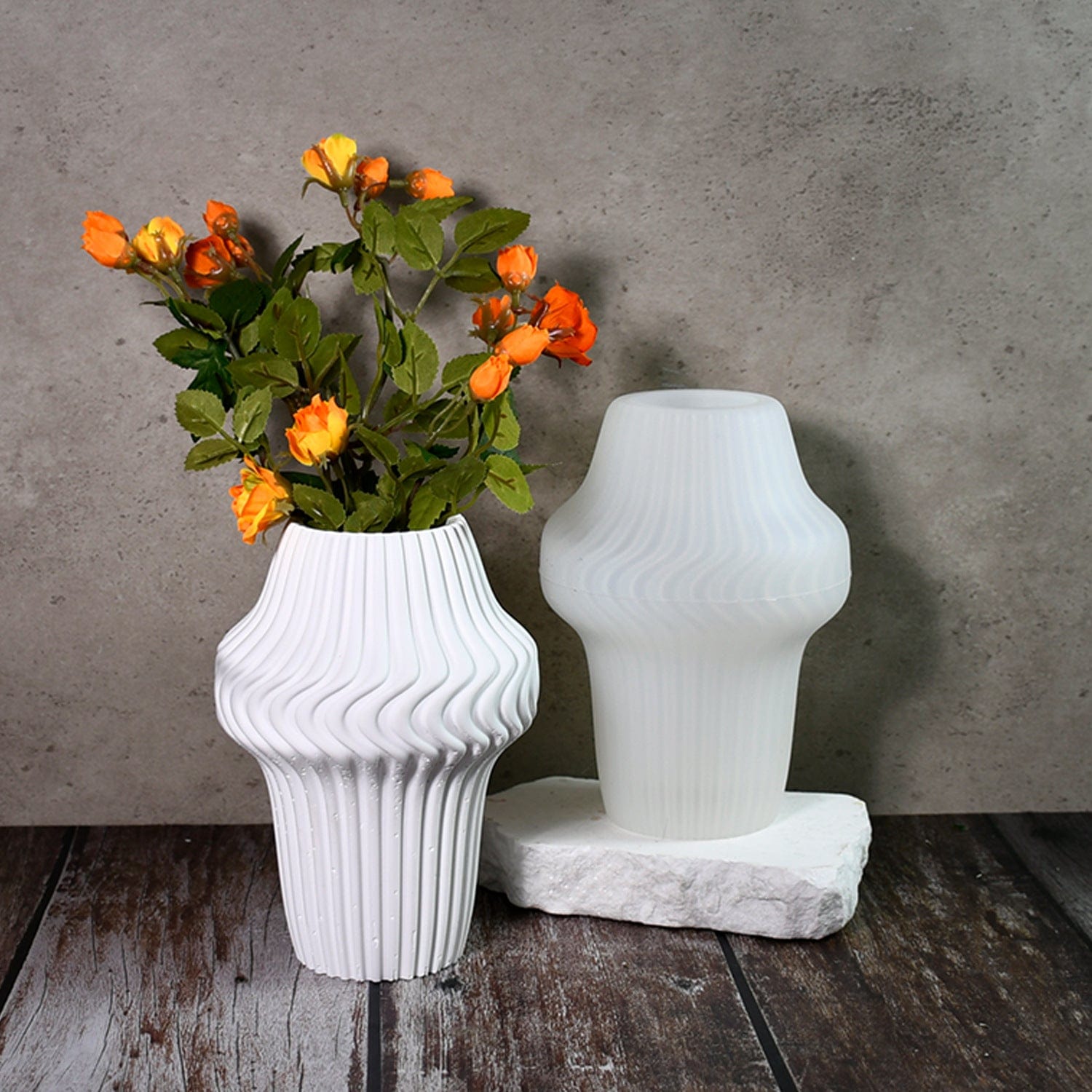 My Store Silicon Mould Striped Vase Mould