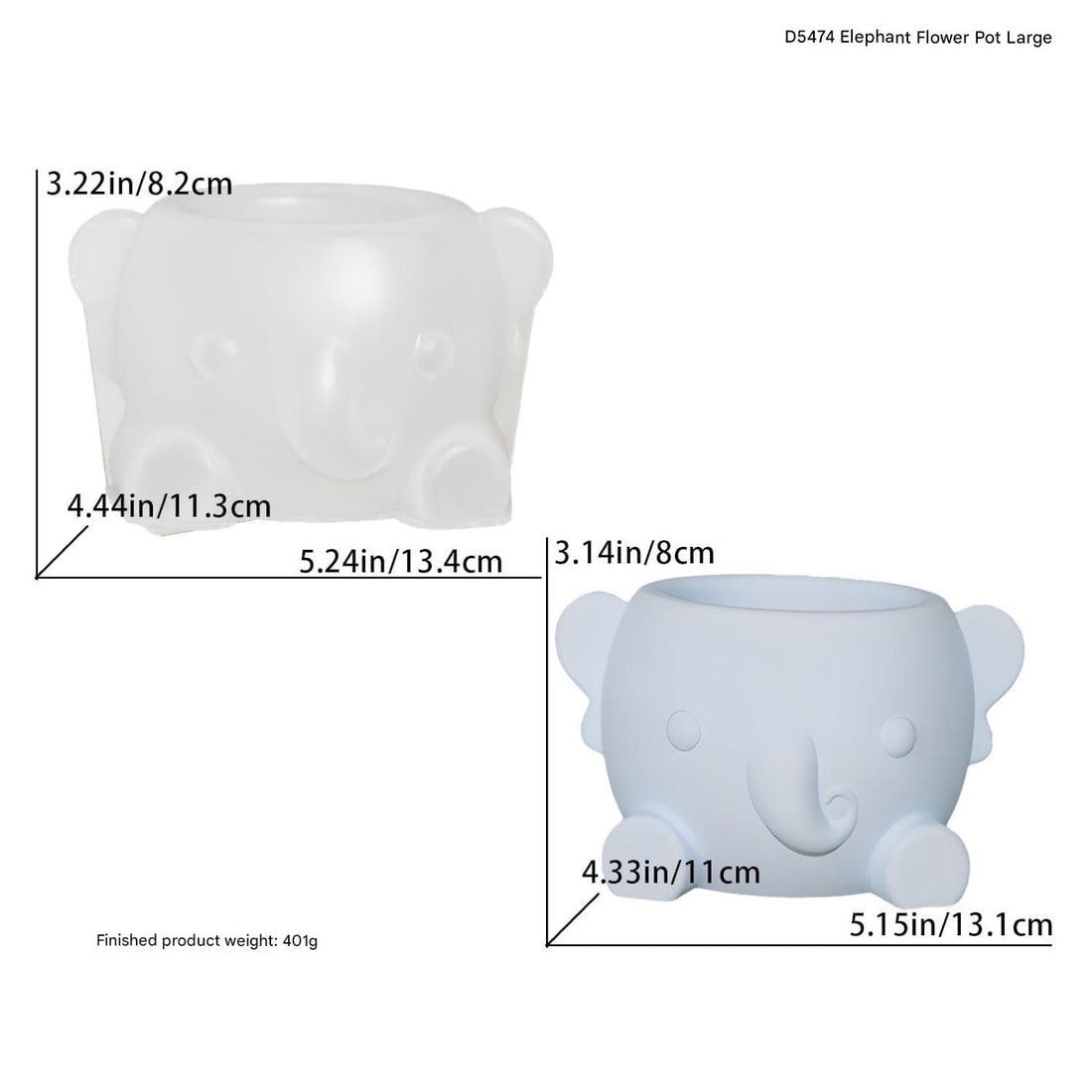 My Store Silicon Mould Large Elephant Flower Pot Mould