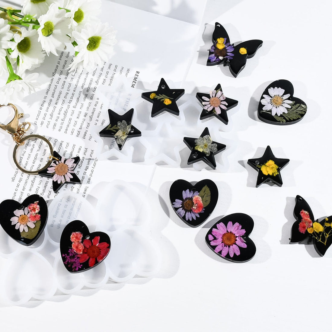 My Store Silicon Mould 6 Cavity Heart Keychain & Pendant Mould
