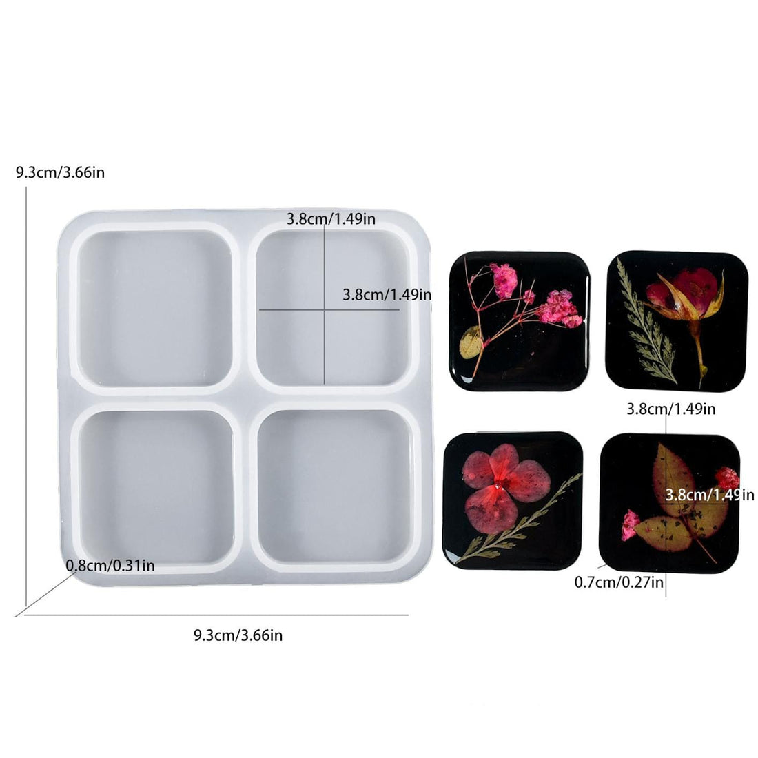 My Store Silicon Mould Square Pendant Mould