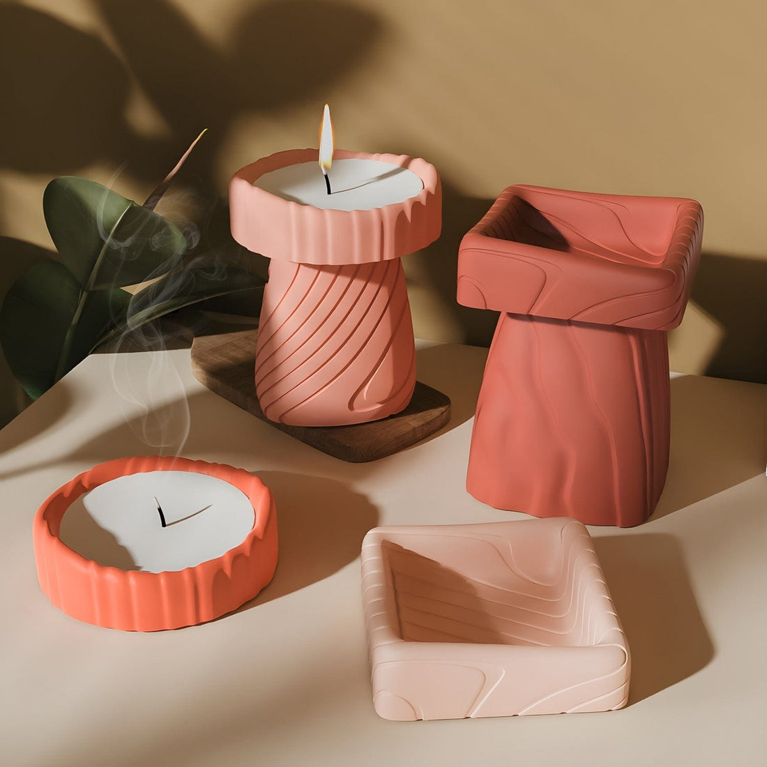 My Store Silicon Mould Striped Lines Texture Candle Holder Mould