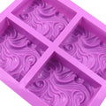 My Store Silicon Mould Wave Pattern 4 Cavity Bar Soap Mould