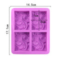 My Store Silicon Mould Wave Pattern 4 Cavity Bar Soap Mould