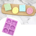 My Store Silicon Mould 6-Cavity Tropical Leaf Square and Oval Soap Mould
