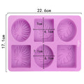 My Store Silicon Mould 6-Cavity Tropical Leaf Square and Oval Soap Mould