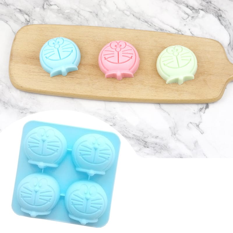 My Store Silicon Mould 4 Cavity Doraemon Character Cake and Craft Mould