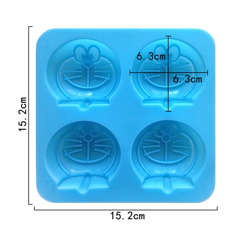 My Store Silicon Mould 4 Cavity Doraemon Character Cake and Craft Mould