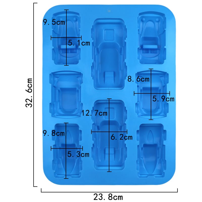 My Store Silicon Mould 3D 8 Cavity Car Shape Mould