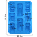 My Store Silicon Mould 3D 8 Cavity Car Shape Mould
