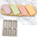 My Store Silicon Mould 6-Cavity Rectangle & Oval Hanging Tag Mould for DIY Concrete Art, Scented Wax Sachets, Resin Crafts, Soap Making & Cake Making Silicone Mould