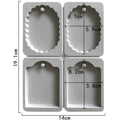My Store Silicon Mould 4-Cavity Oval & Arch Tag Multi-Purpose Mould for DIY Concrete Art, Scented Wax Sachets, Resin Crafts, Soap Making & Cake Making Silicone Mould