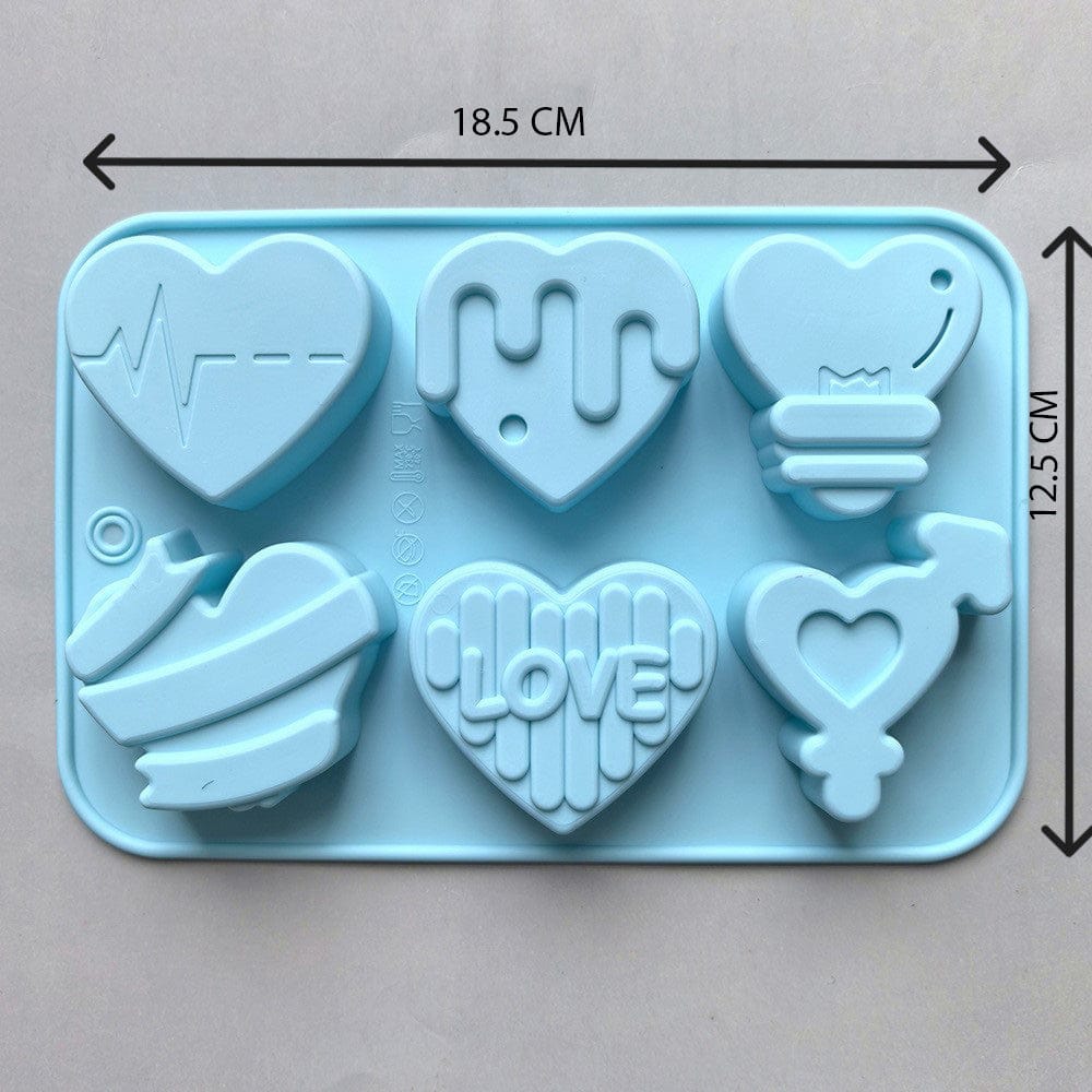 Crafteria Love Heart Silicone Mould For Chocolate Cake Soap