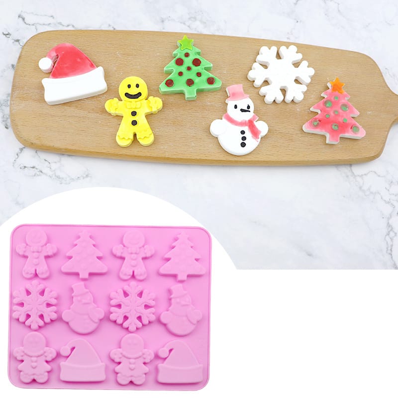 My Store Silicon Mould 12 Multi-Cavity Christmas Theme for Chocolate, Candy, DIY Concrete Art, Resin Crafts, Soap Making & Cake Making Silicone Mould