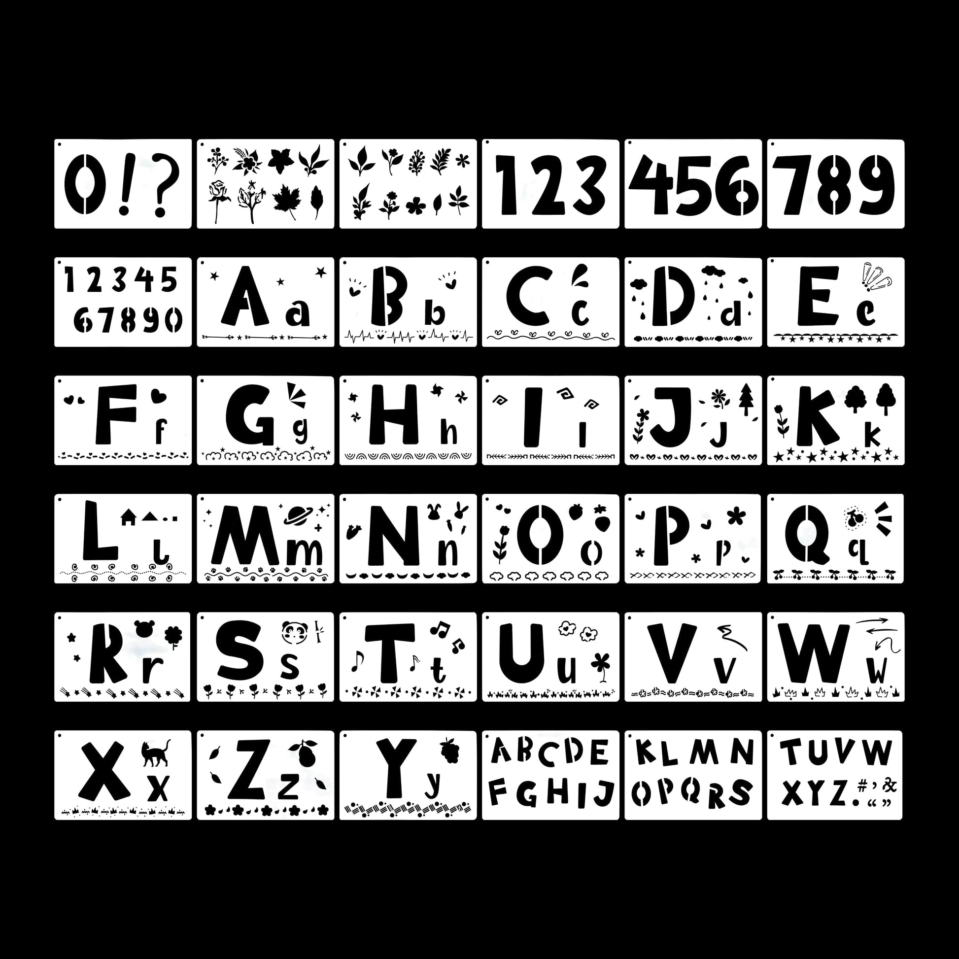 Crafteria 36 In 1 Alphabet & Numeric Stencil Set