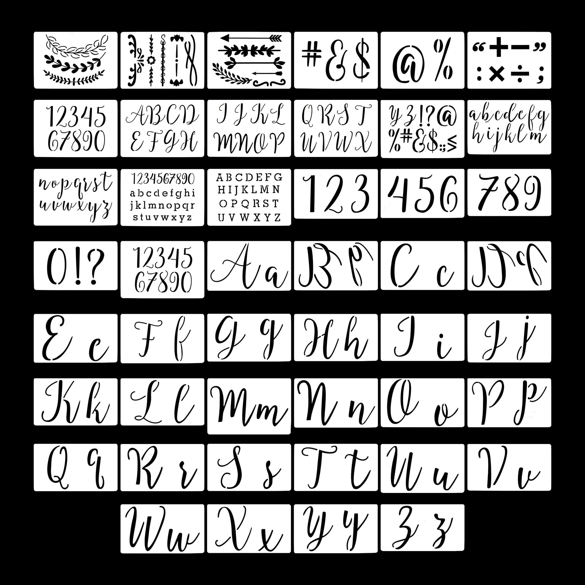 Crafteria 45 In 1 Alphabet & Numeric Stencil Set