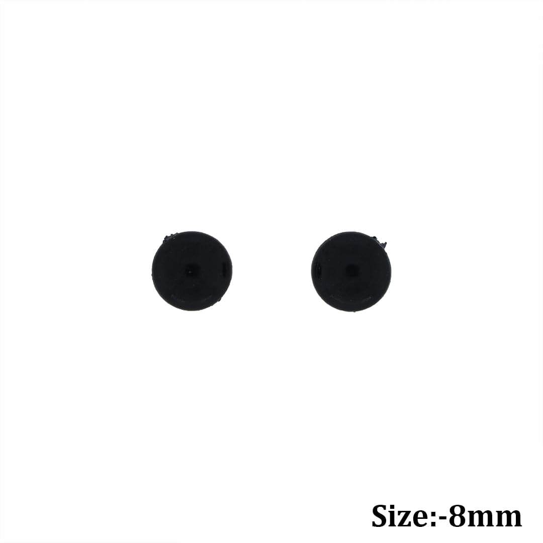 Crafteria 8mm 50Pcs Black Eyes Flat Base