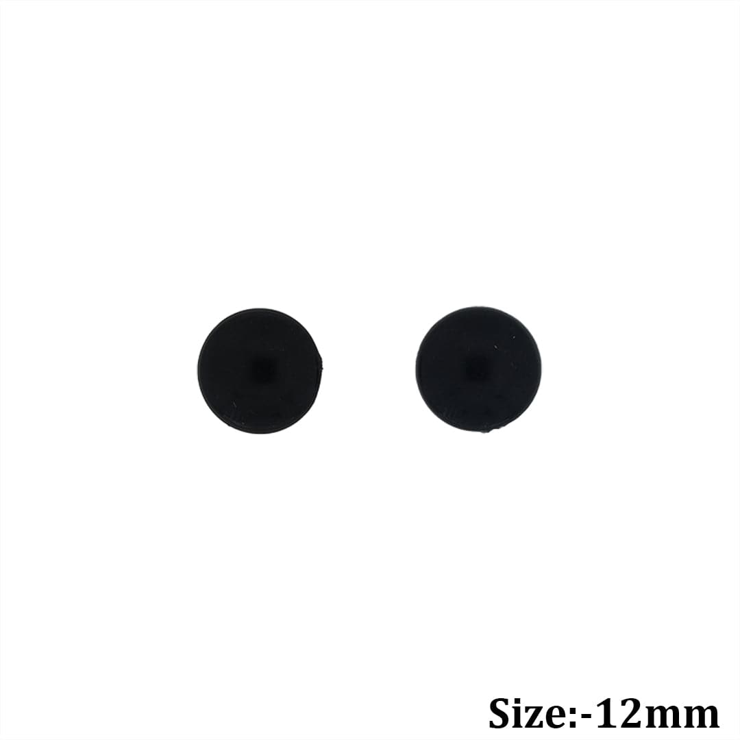 Crafteria 9mm 50Pcs Black Eyes Flat Base