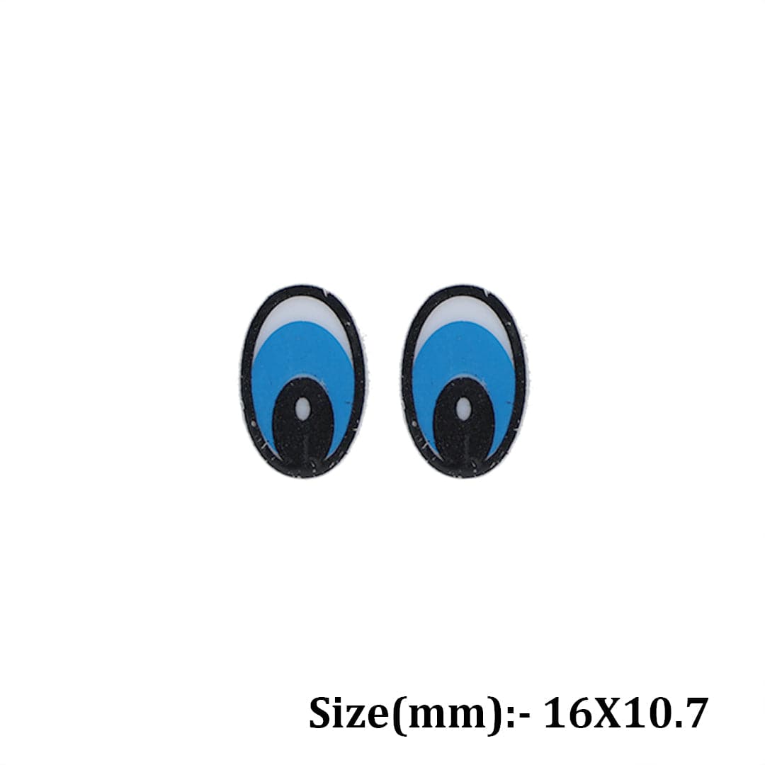 Crafteria Black 16 x 10.7mm Oval Eyes Flat Base