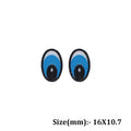 Crafteria Blue 16 x 10.7mm Oval Eyes Flat Base