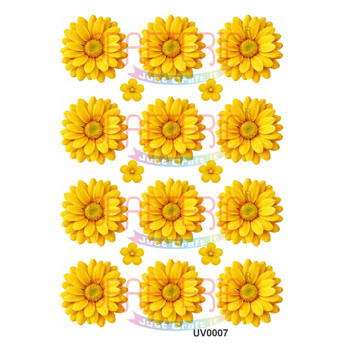 Crafteria Yellow Daisy Flowers UV DTF Sticker