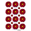 Crafteria Maroon Daisy Flowers UV DTF Sticker