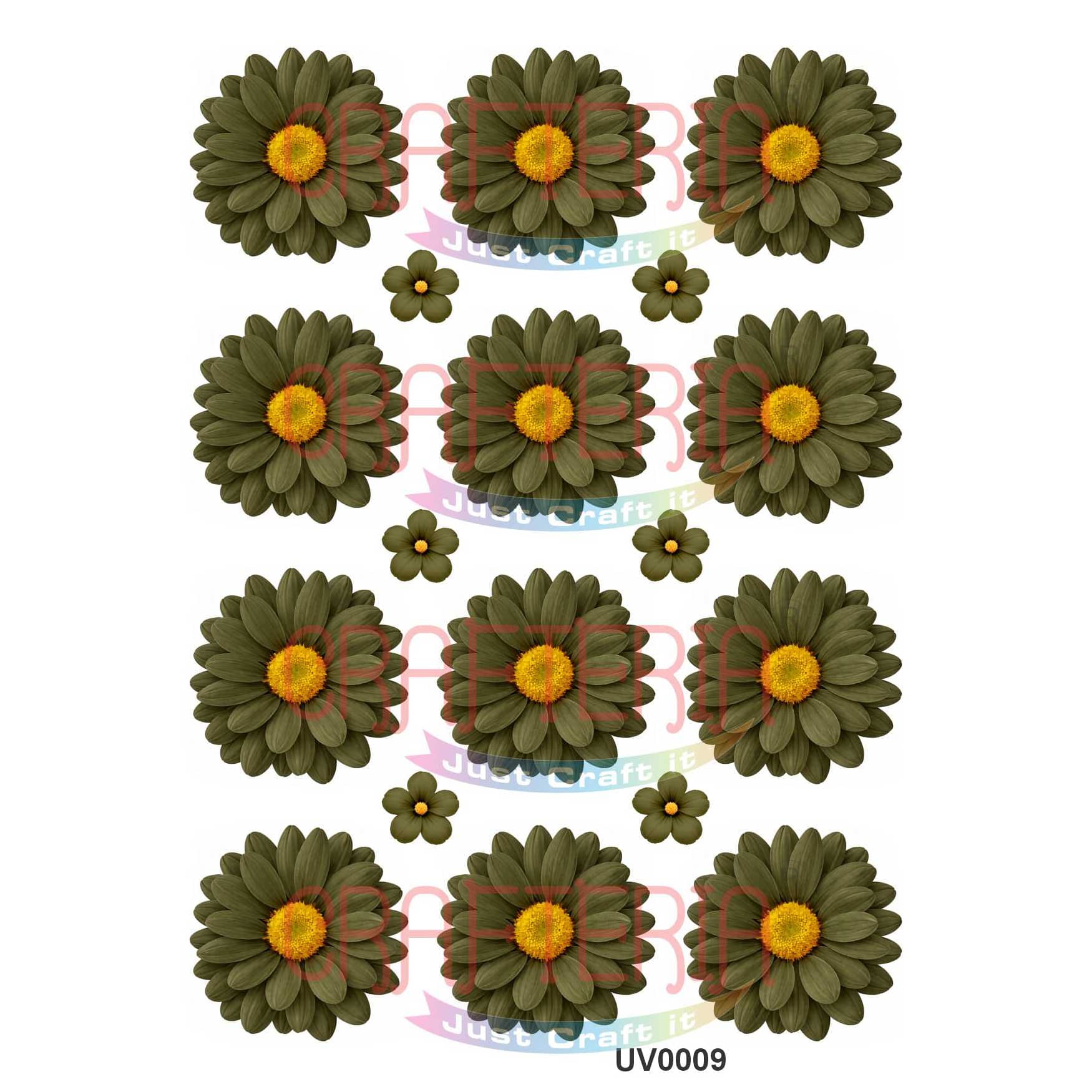 Crafteria Mahendi Daisy Flowers UV DTF Sticker