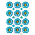 Crafteria Ferozi Blue Daisy Flowers UV DTF Sticker
