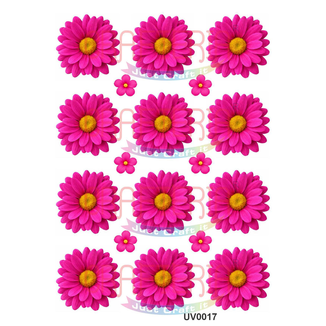 Crafteria Magenta Daisy Flowers UV DTF Sticker