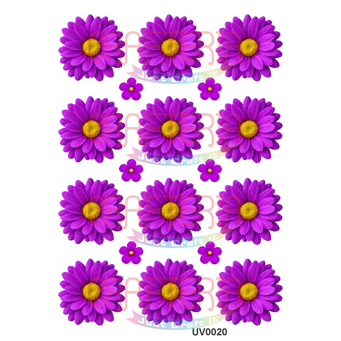 Crafteria Purple Daisy Flowers UV DTF Sticker