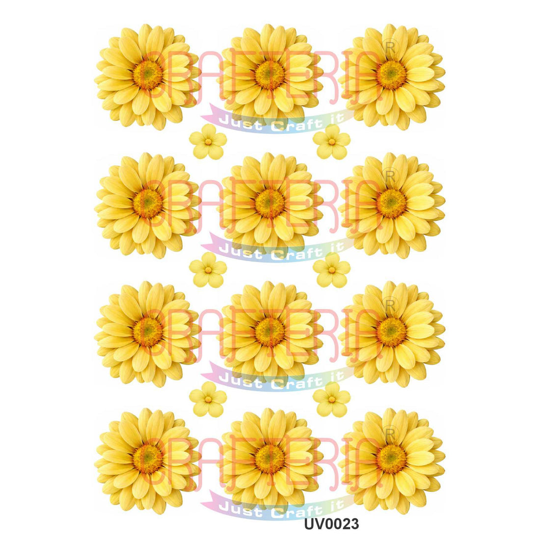 Crafteria L.Yellow Daisy Flowers UV DTF Sticker