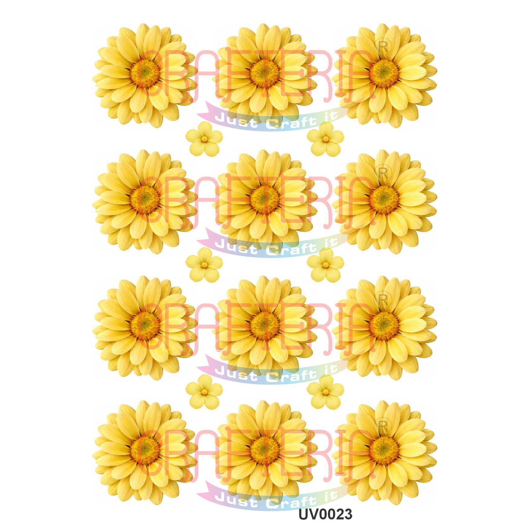 Crafteria L.Yellow Daisy Flowers UV DTF Sticker