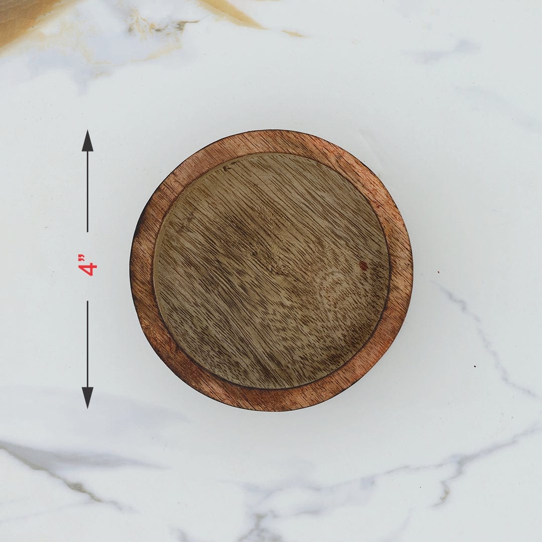 Crafteria 4 Wooden Candle Round Bowl