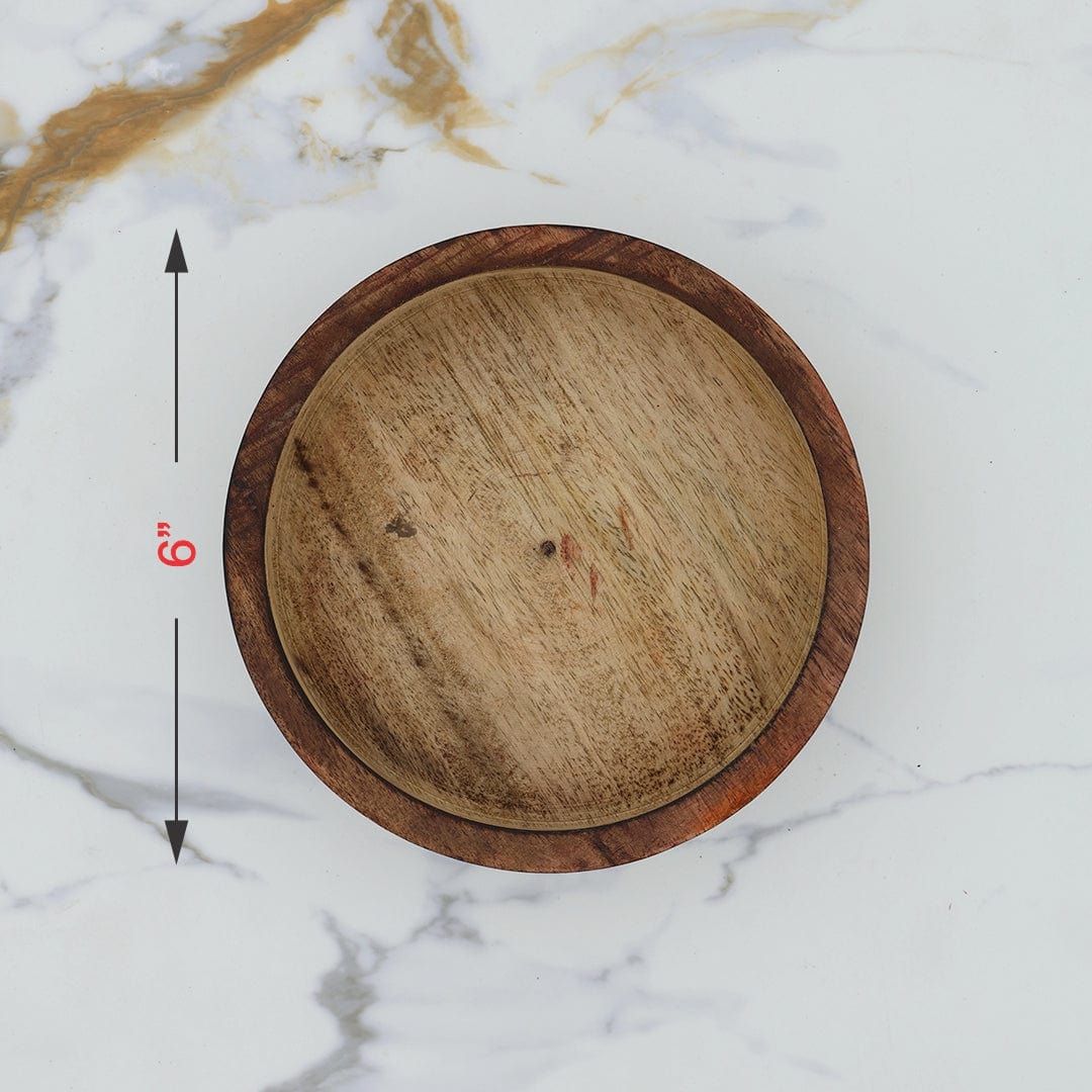 Crafteria 6 Wooden Candle Round Bowl