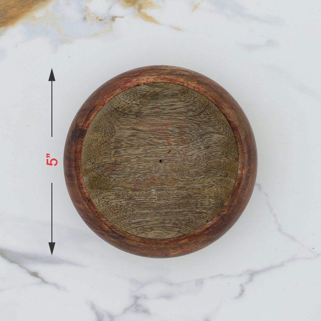 Crafteria 4 Wooden Candle Round Curve Bowl