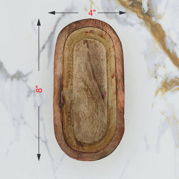 Crafteria 8 X 4 Wooden Candle Oval Boat Bowl