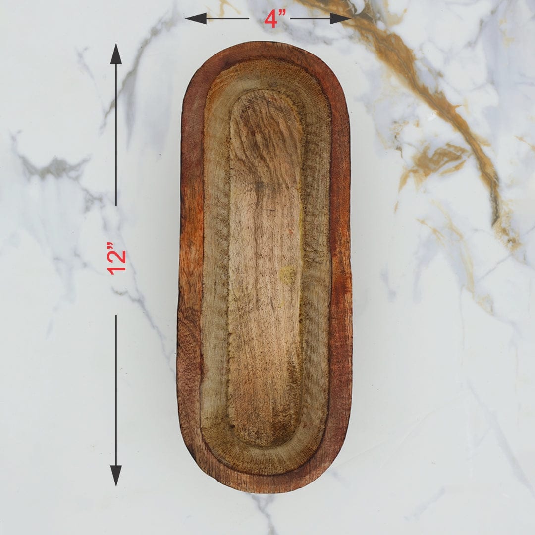 Crafteria 12 X 4 Wooden Candle Oval Boat Bowl