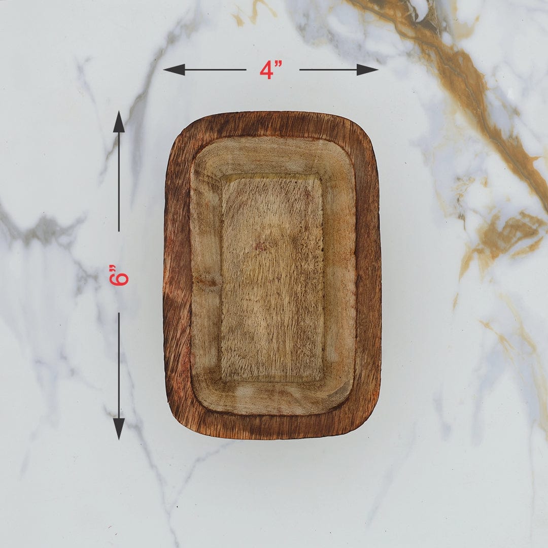 Crafteria 6 X 4 Wooden Candle Rectangle Boat Bowl