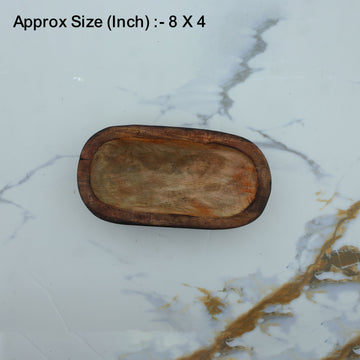 Crafteria 8 X 4 Wooden Candle Oval Bowl