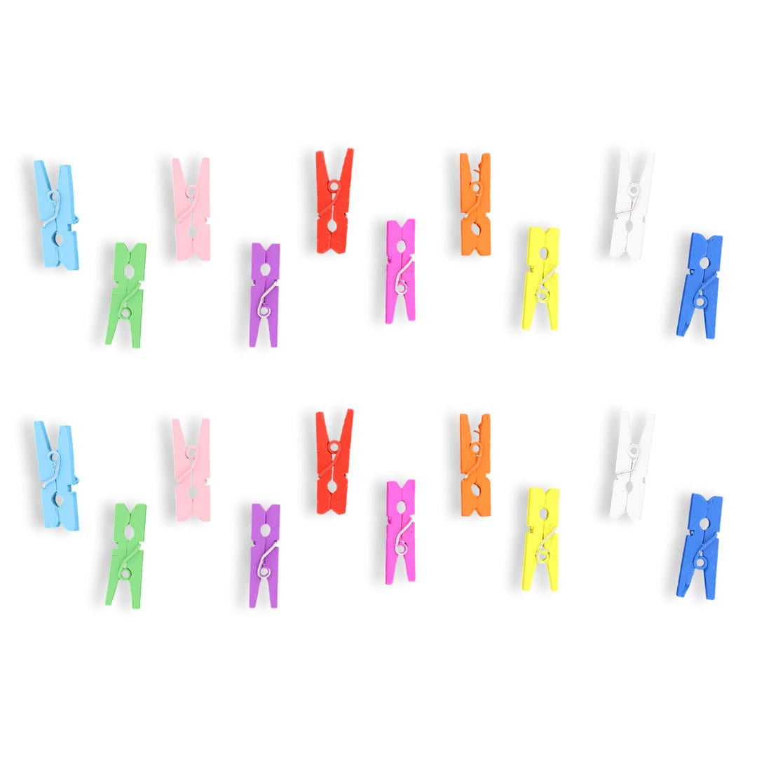 Crafteria 3Cm Multi Colour Wooden Clip