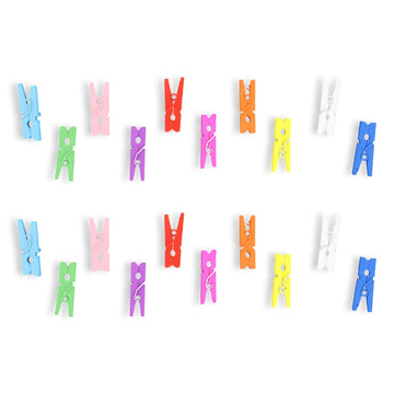 Crafteria 3Cm Multi Colour Wooden Clip