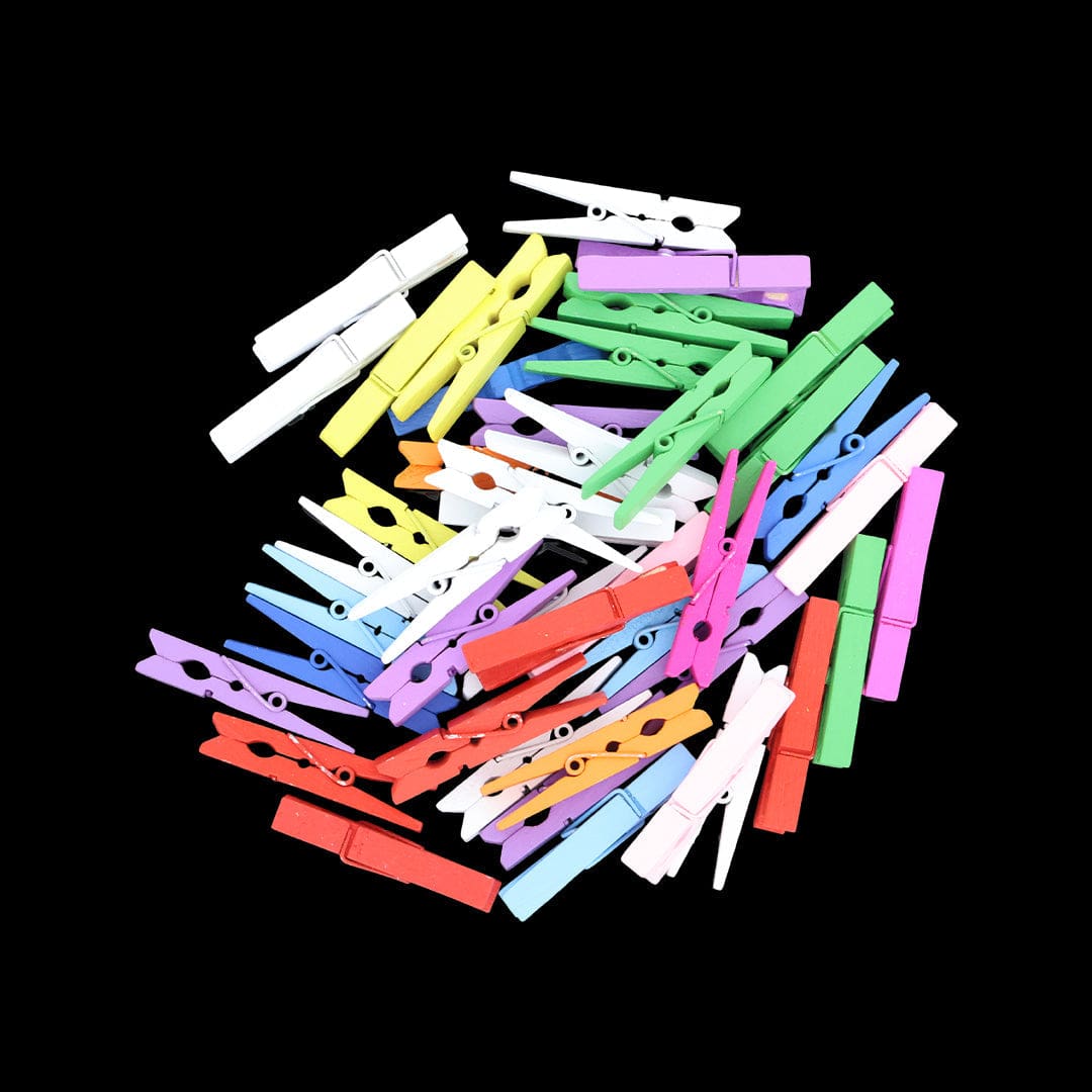 Crafteria 3.5Cm Multi Colour Wooden Clip