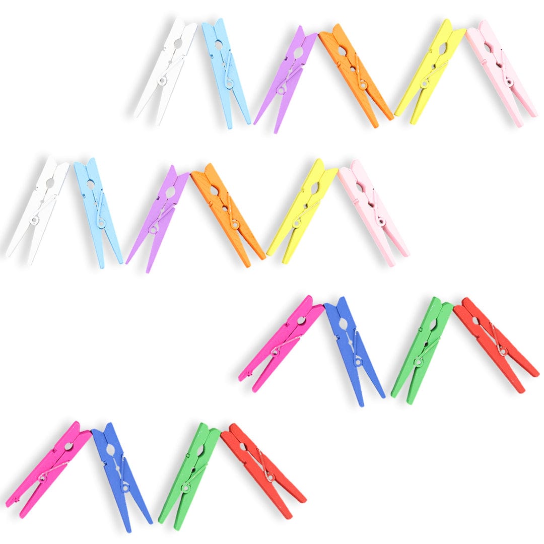 Crafteria 3.5Cm Multi Colour Wooden Clip