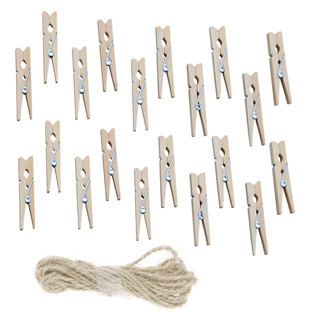 Crafteria 2.5Cm Natural Wooden Clip (20Pcs)